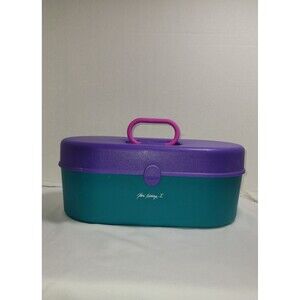 Vintage Jheri Redding II Makeup Case Caboodles Style Purple Teal